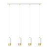Fumiko 4-light pendant lamp, white and gold