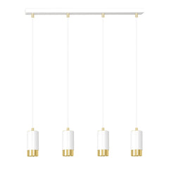 Fumiko 4-light pendant lamp, white and gold