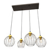 Nando 4-light pendant lamp, black and gold