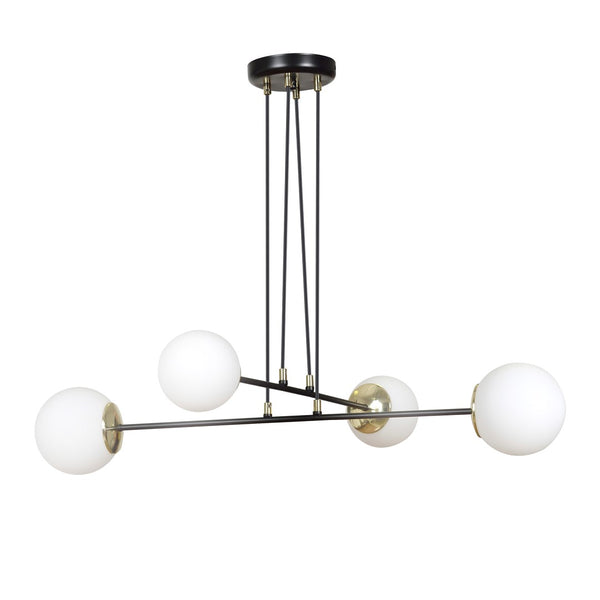 Ognis 4-light black pendant light
