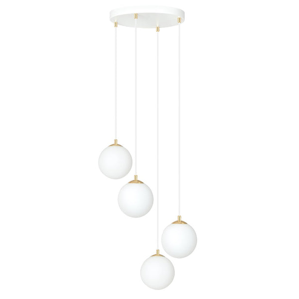 Royal 4-light white pendant light