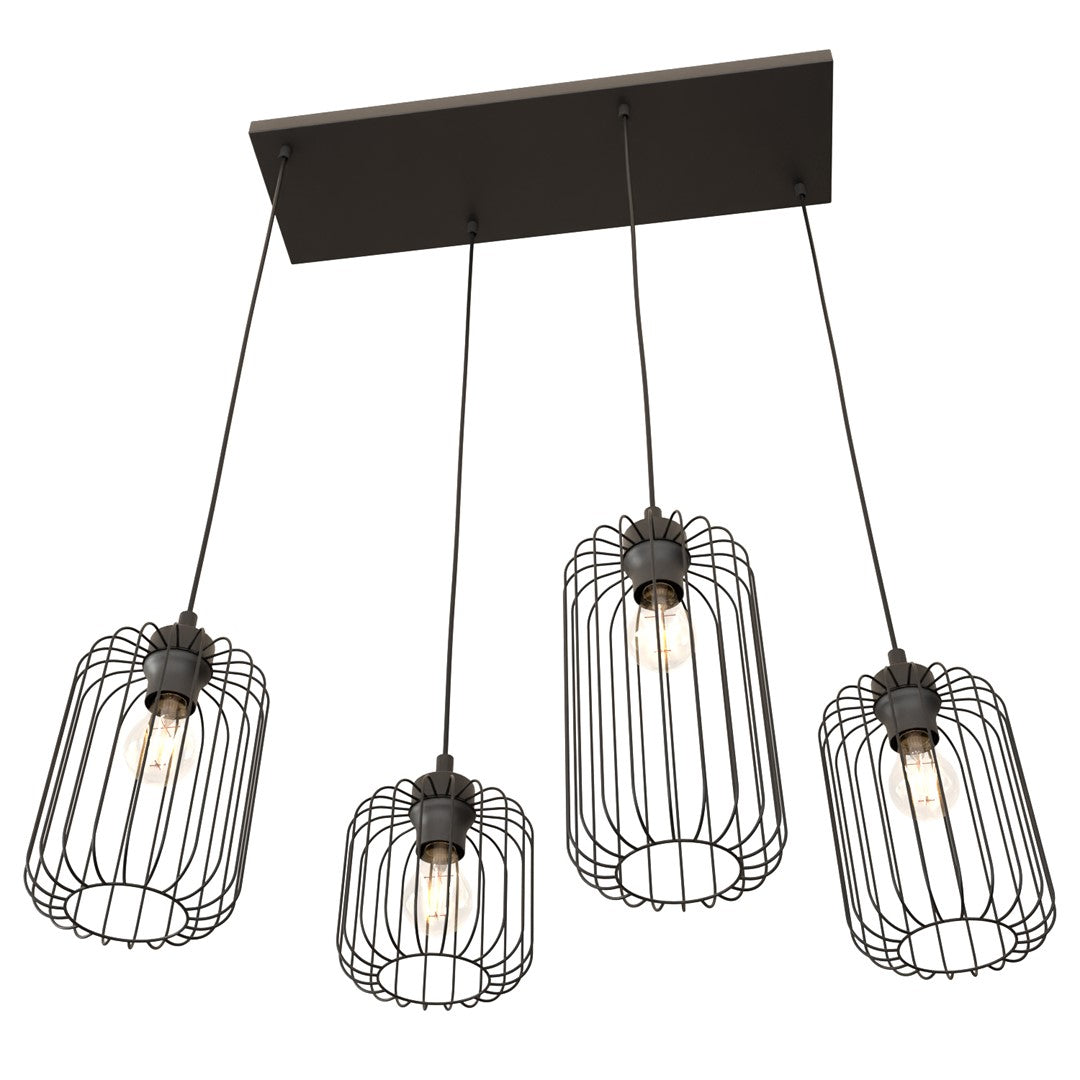 Vander 4-light black pendant light