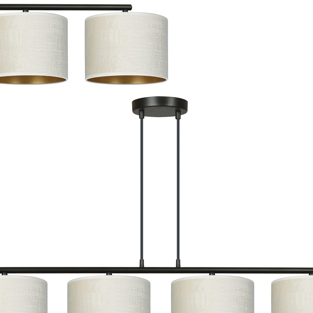 Hilde 4-light black and white pendant light