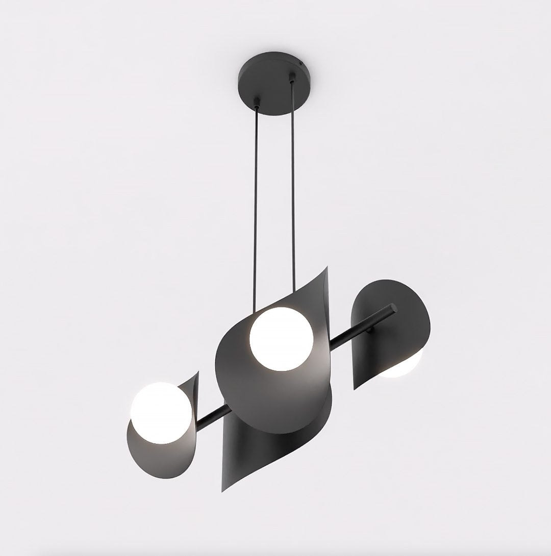 4-light black pendant light