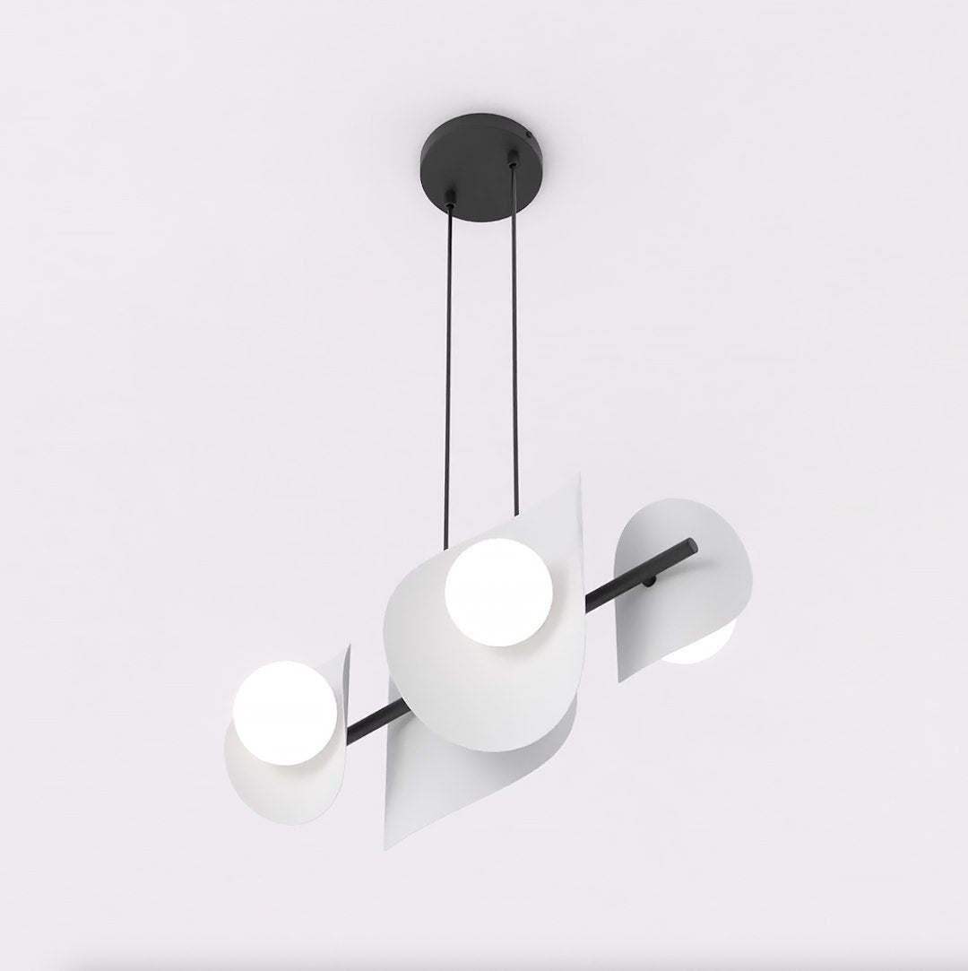 4-light black and grey pendant light