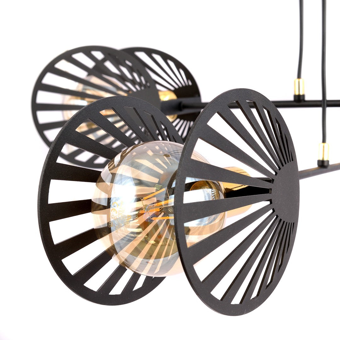 Playa 4-light black pendant light