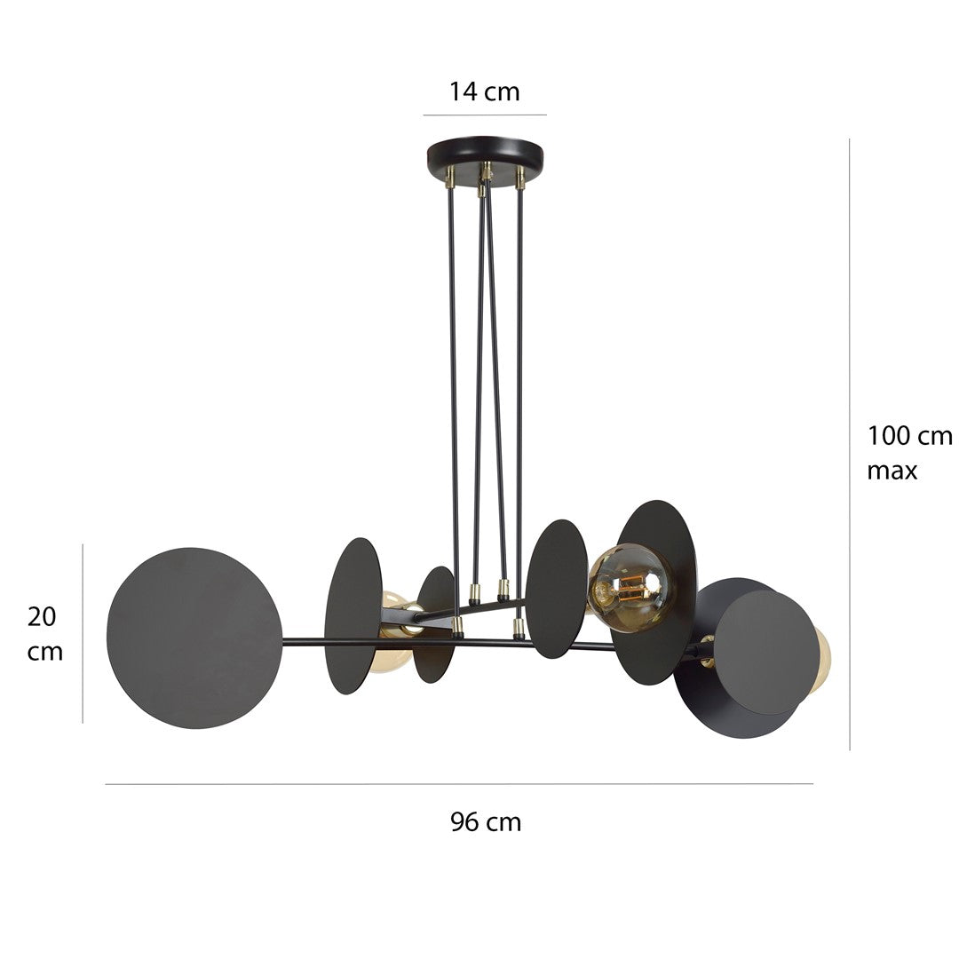 4-light black pendant light