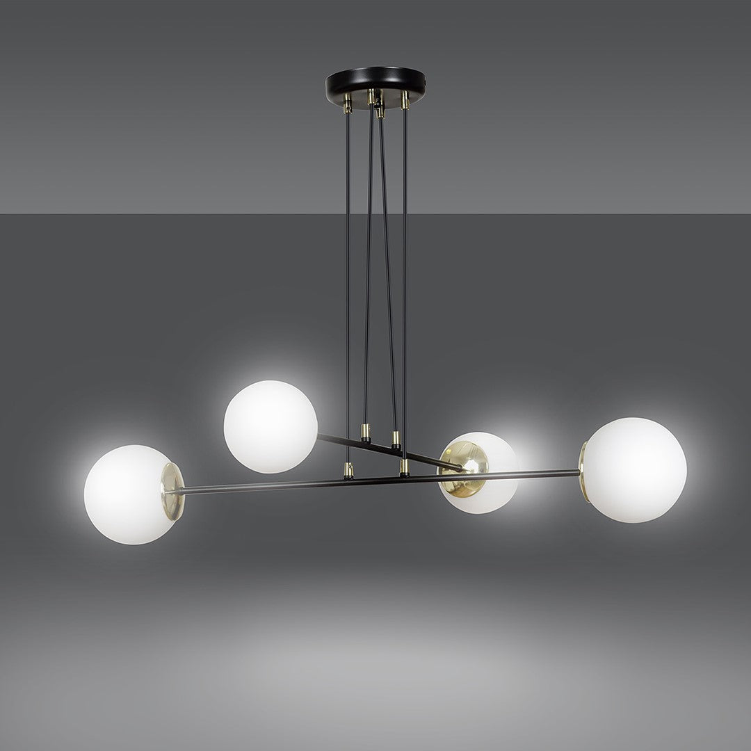 Ognis 4-light black pendant light