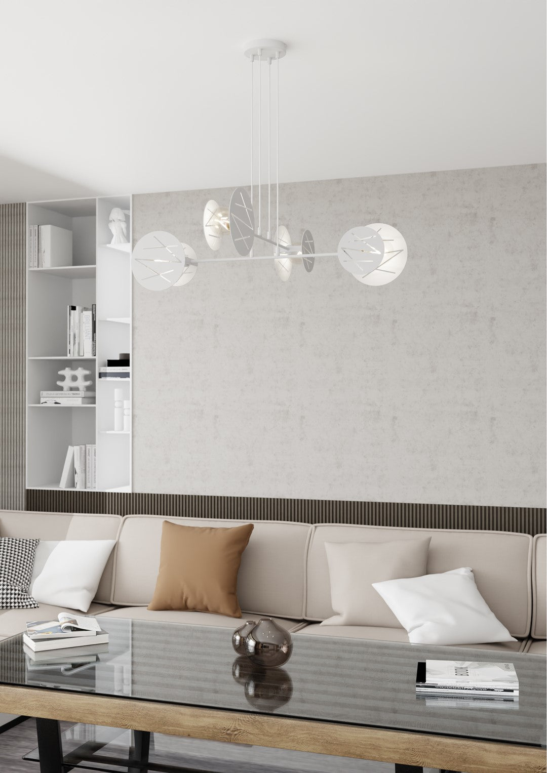 Xotic 4-light white pendant light