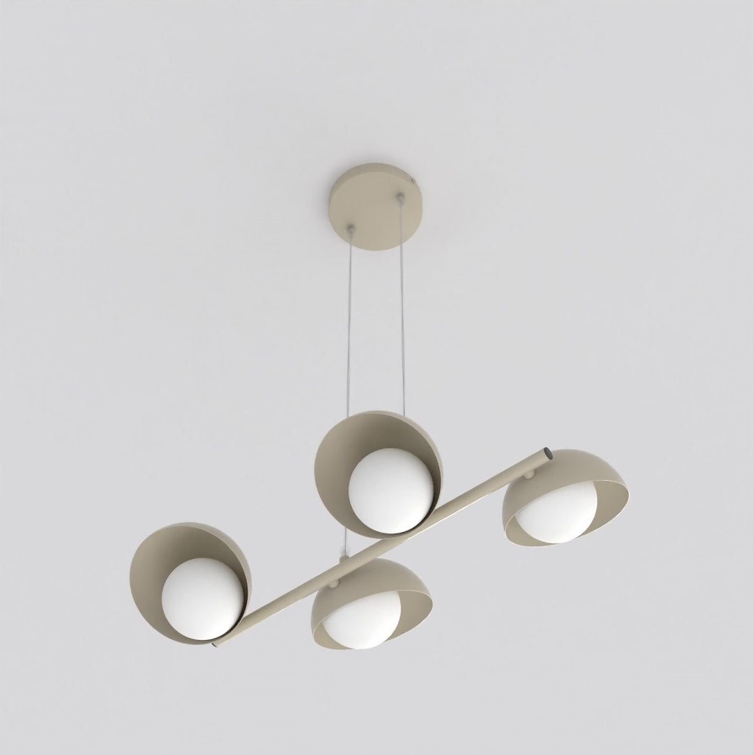 4-light mocha boom pendant light