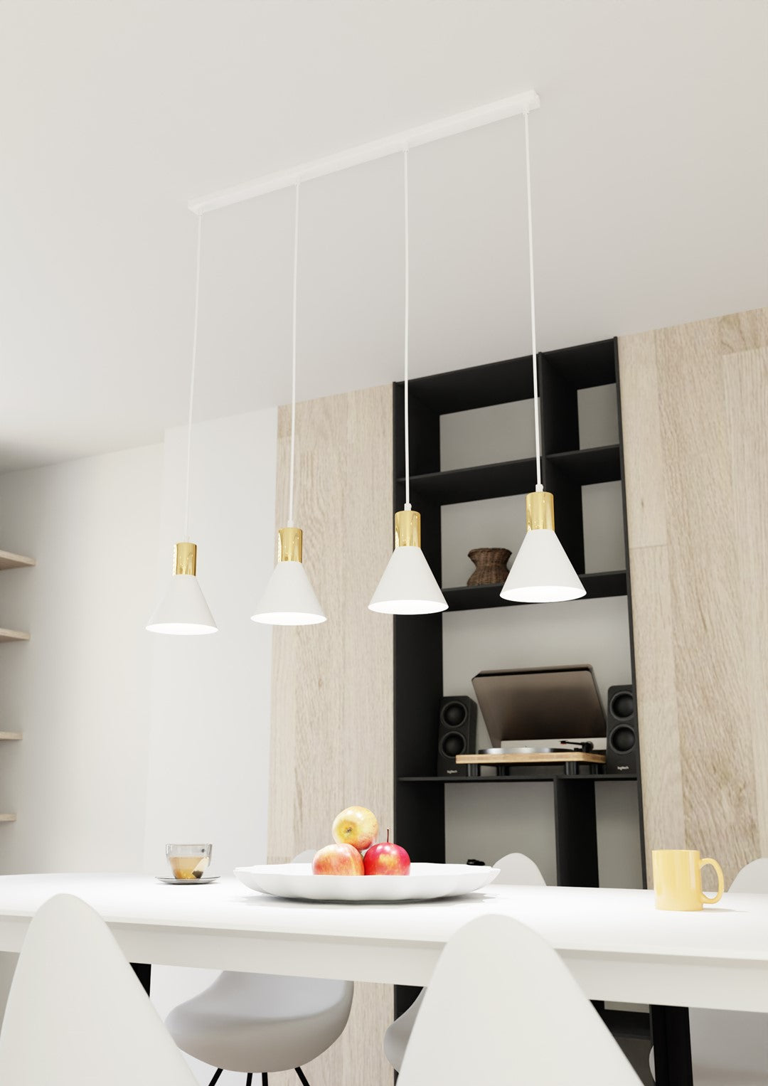 White rose pendant light