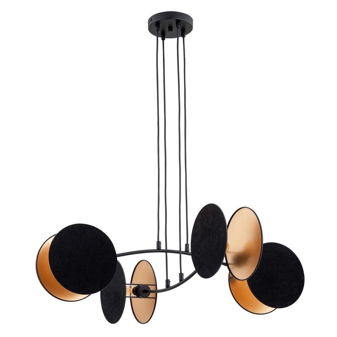 4-light black and gold pendant light