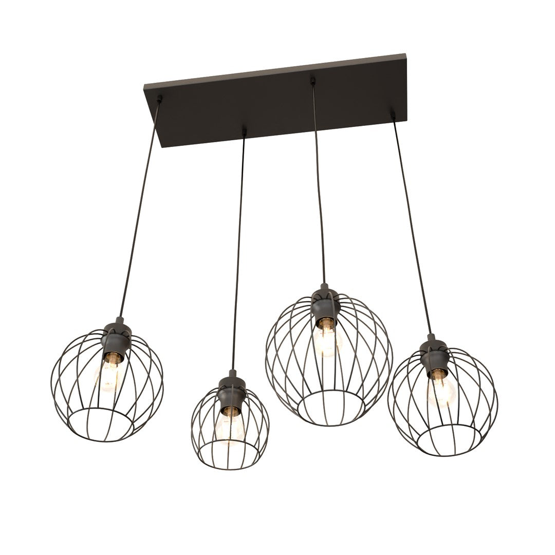 Nando 4-light black pendant light