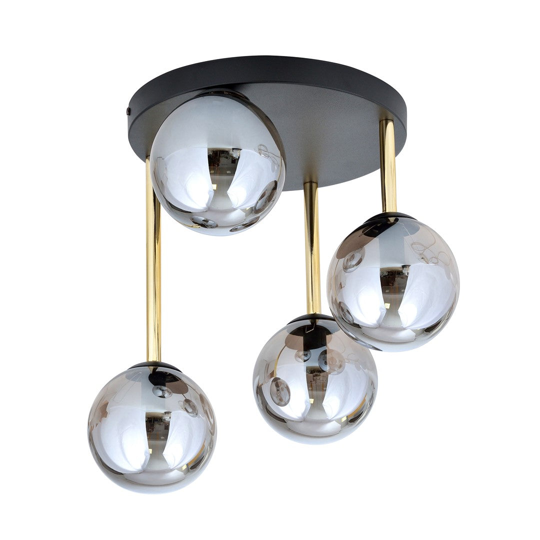 Dolce 4-light ceiling light black, graphite glass