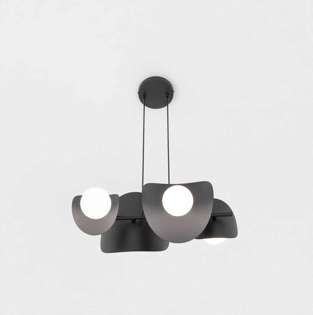 4-light black pendant light