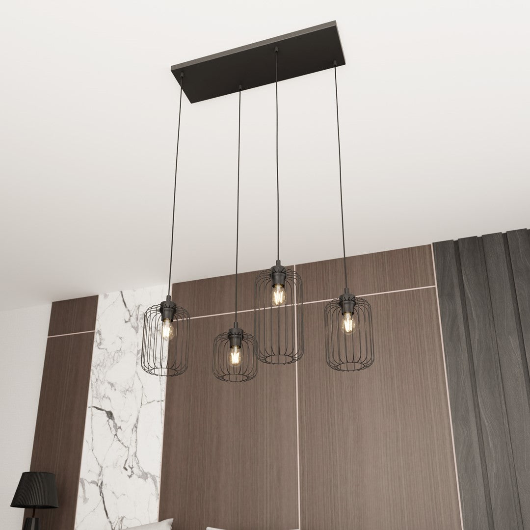 Vander 4-light black pendant light
