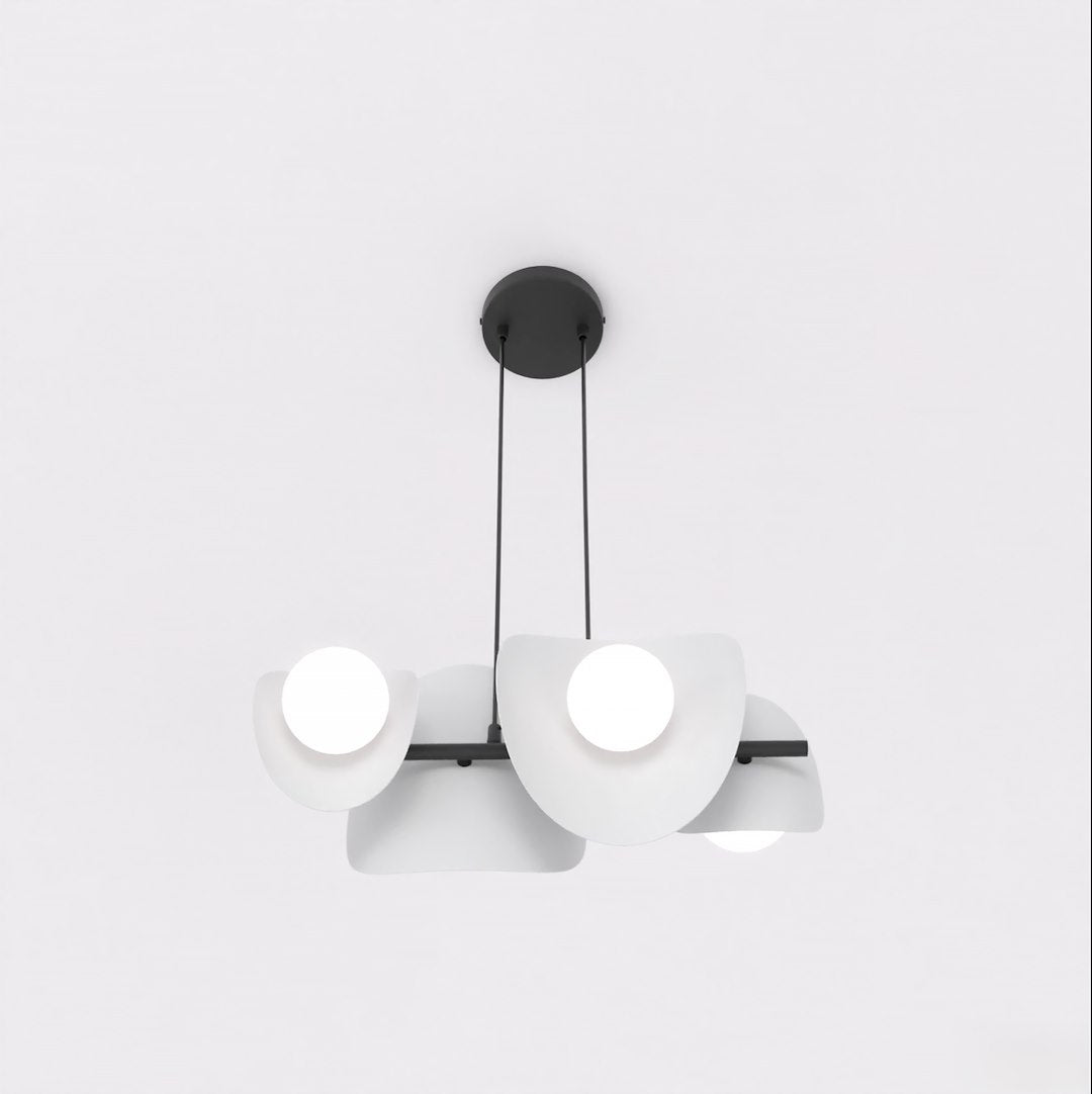 4-light black and grey pendant light