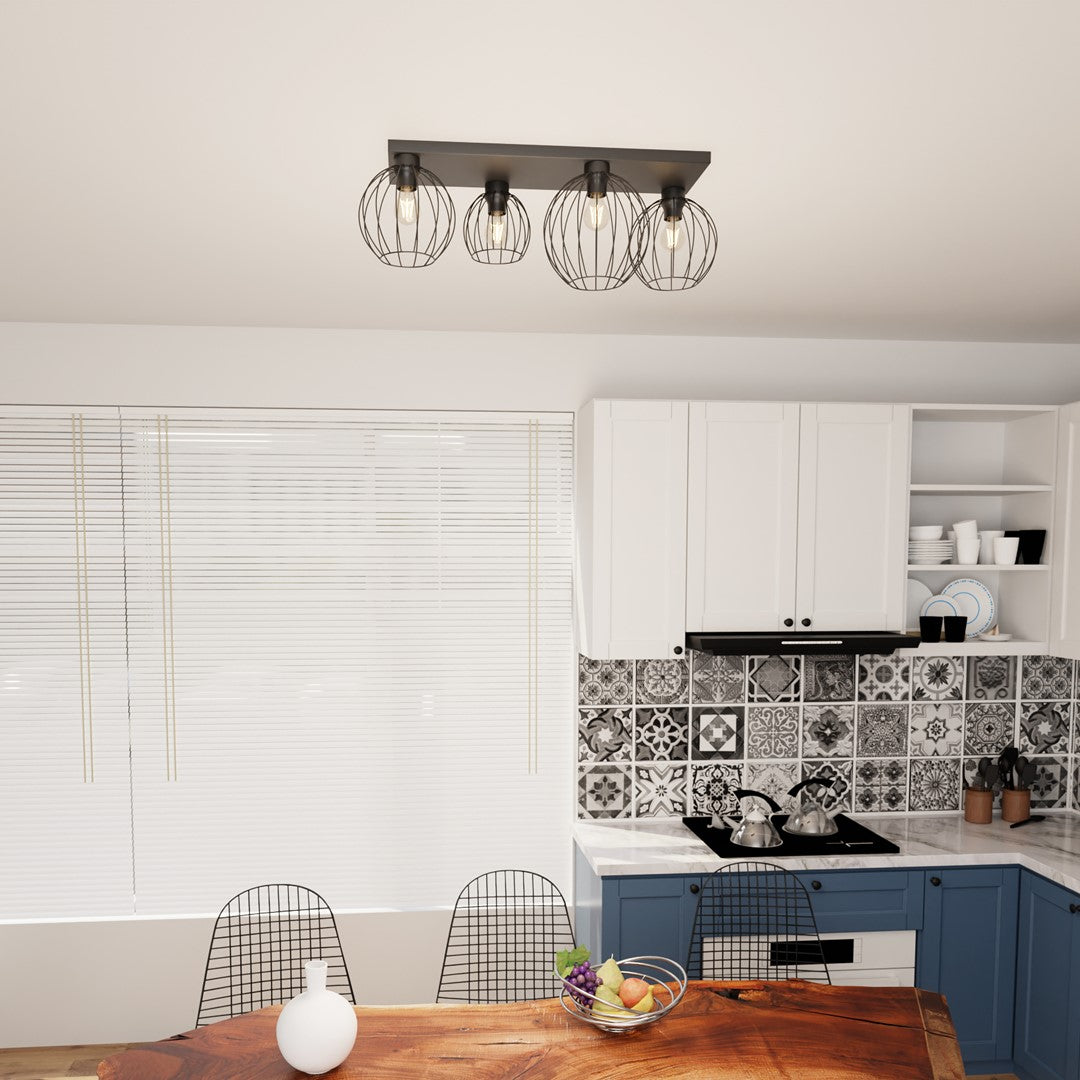 Nest 4-light black pendant light