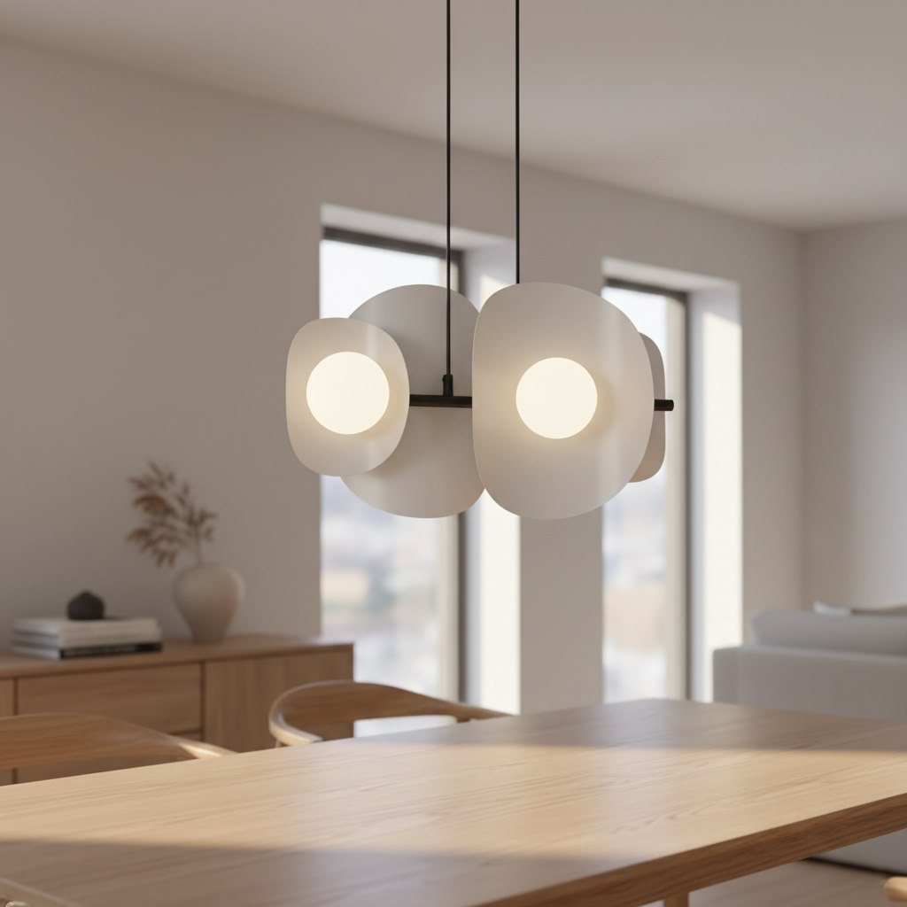 4-light black and grey pendant light