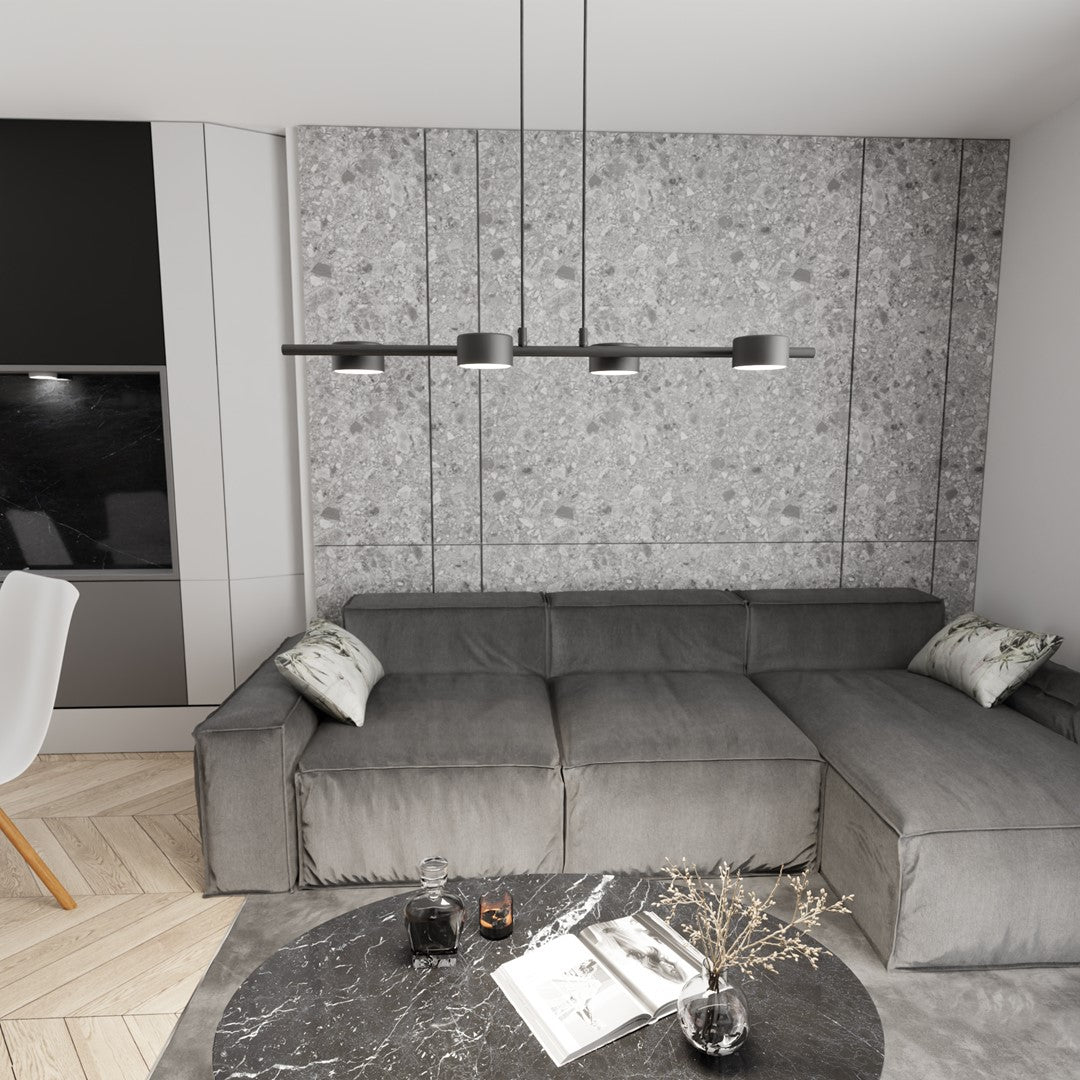 Sora 4-light black pendant light