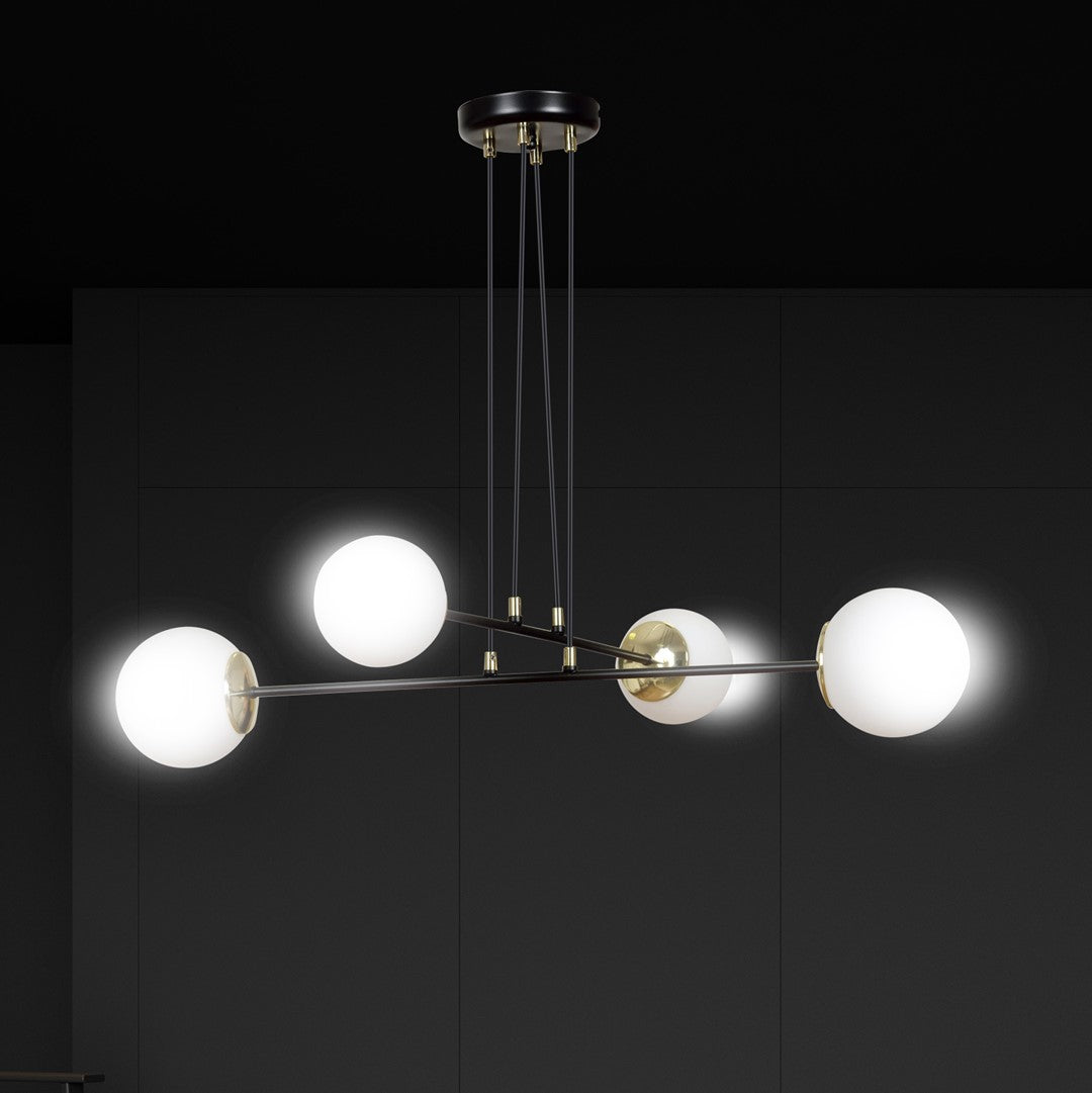 Ognis 4-light black pendant light