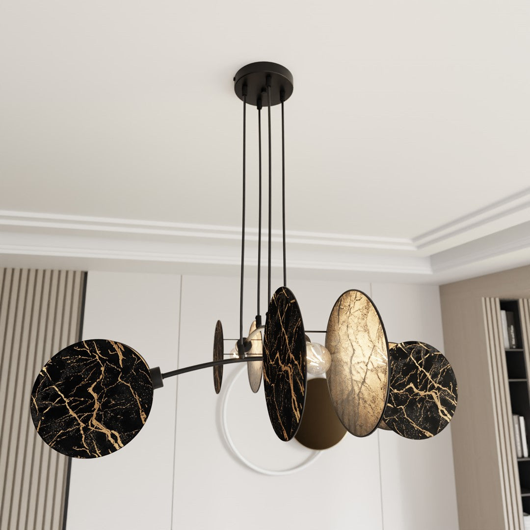 4-light Motif pendant lamp, marble
