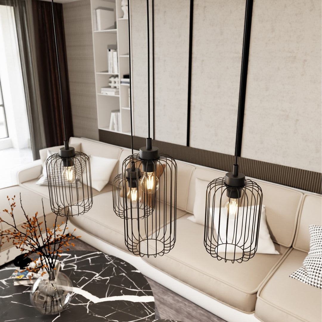 Vander 4-light black pendant light