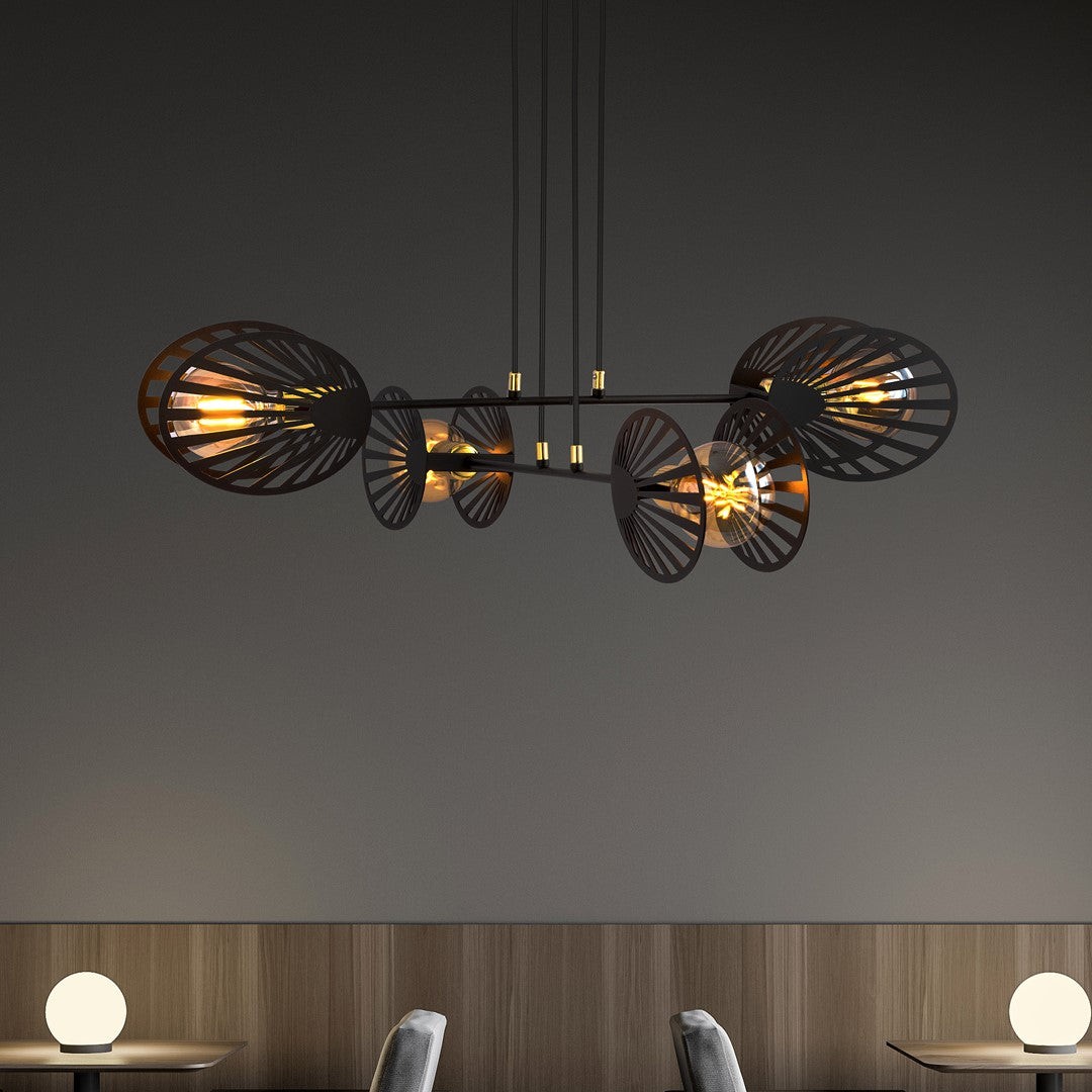 Playa 4-light black pendant light