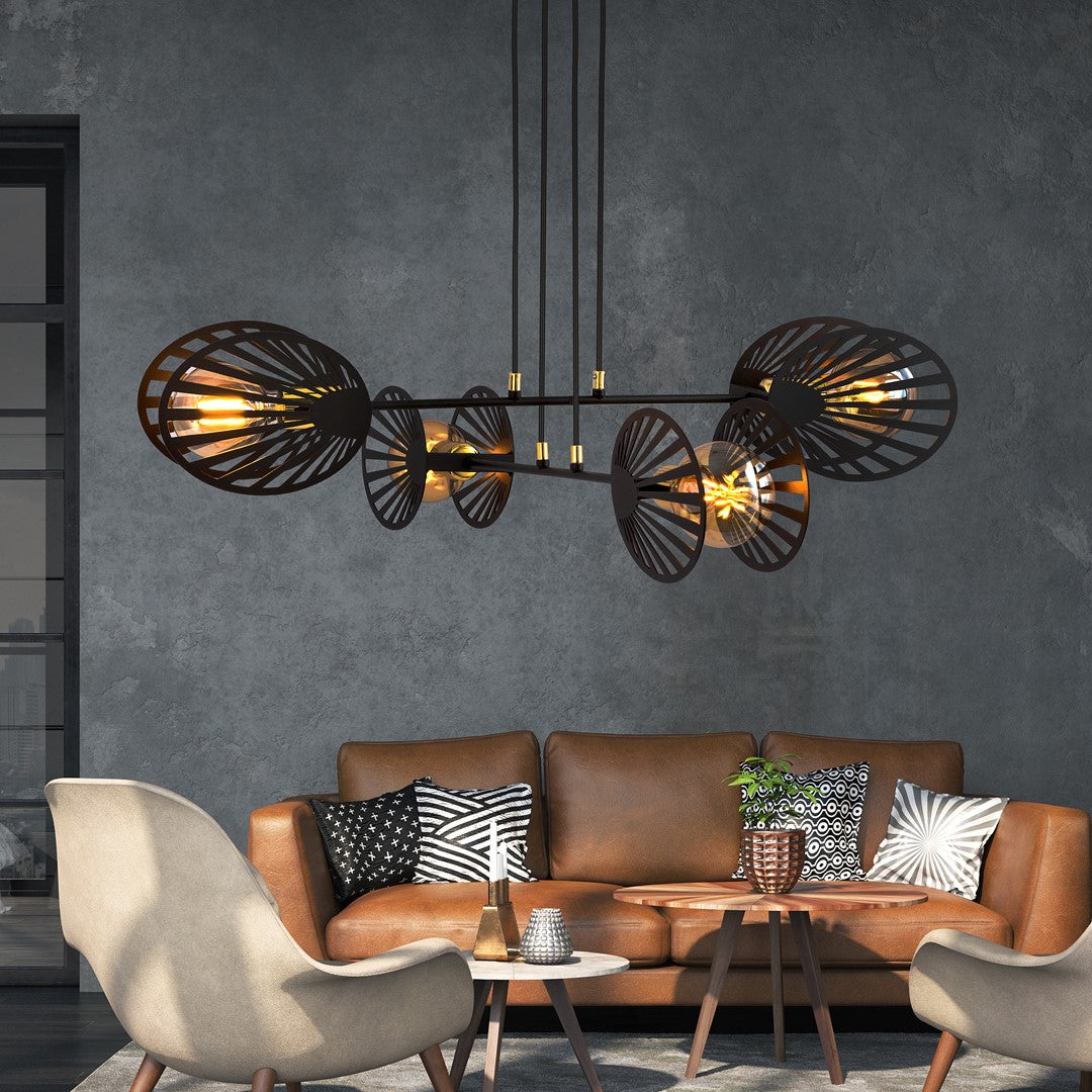 Playa 4-light black pendant light