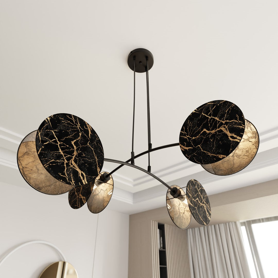 4-light Motif pendant lamp, marble