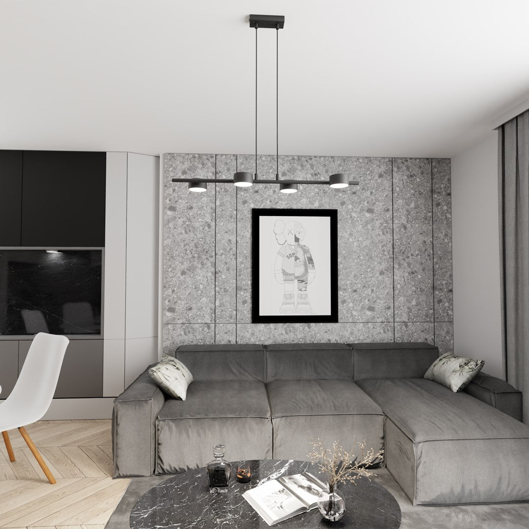Sora 4-light black pendant light