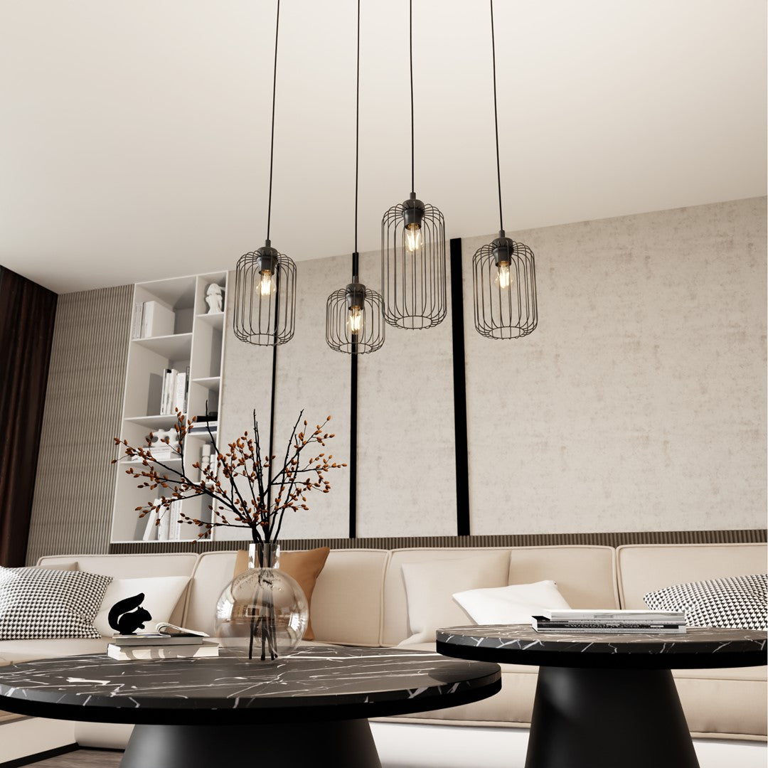 Vander 4-light black pendant light