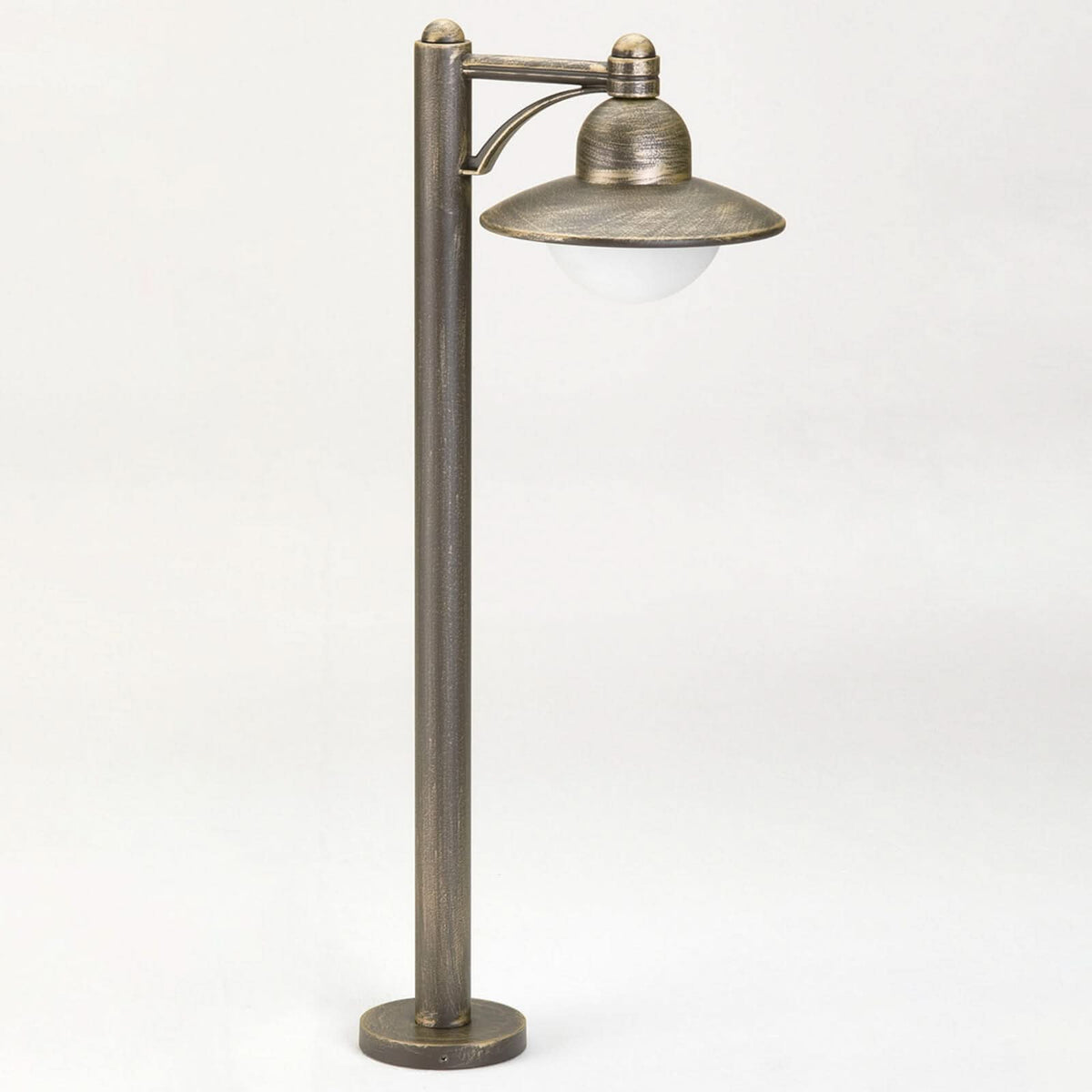 Borne lumineuse d'extérieur Carla en verre, marron et blanc, hauteur 90 cm, IP44