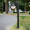 Borne lumineuse d'extérieur Yarai en aluminium, noir et blanc, hauteur 90 cm, IP44