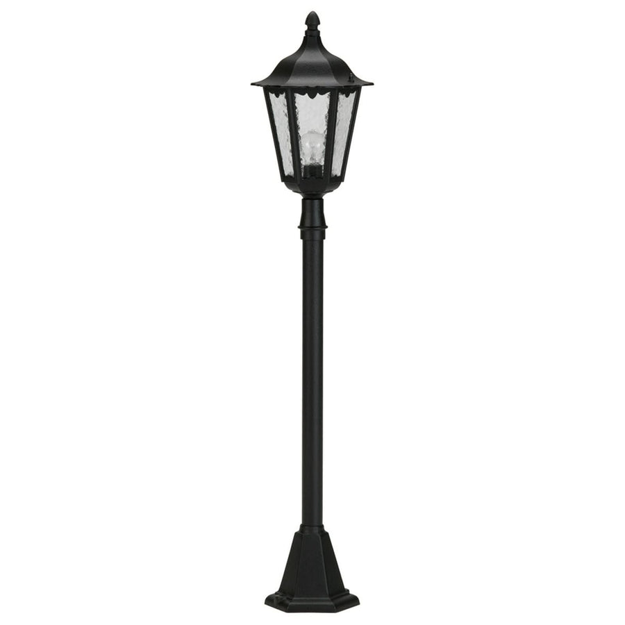Borne lumineuse d'extérieur 4142 en verre, noir et transparent, Ø 24 cm