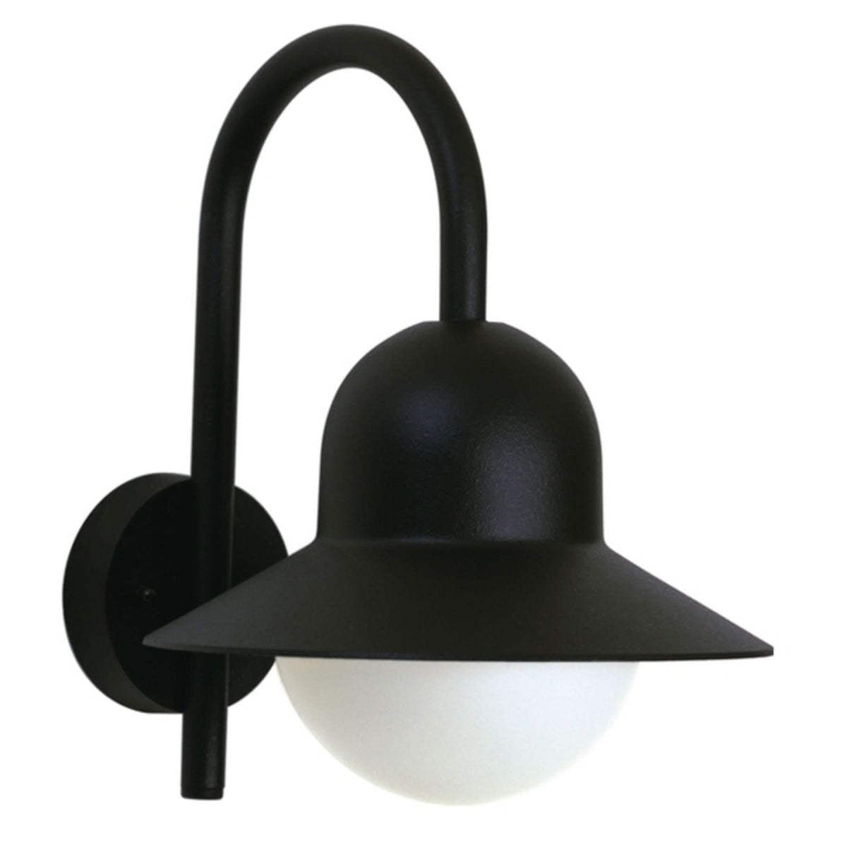 Applique d'extérieur Elégante 183 en verre, noir, hauteur 34,5 cm, IP44
