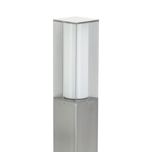 Borne lumineuse d'extérieur Tunuk en verre, argenté et blanc, hauteur 90 cm, IP44