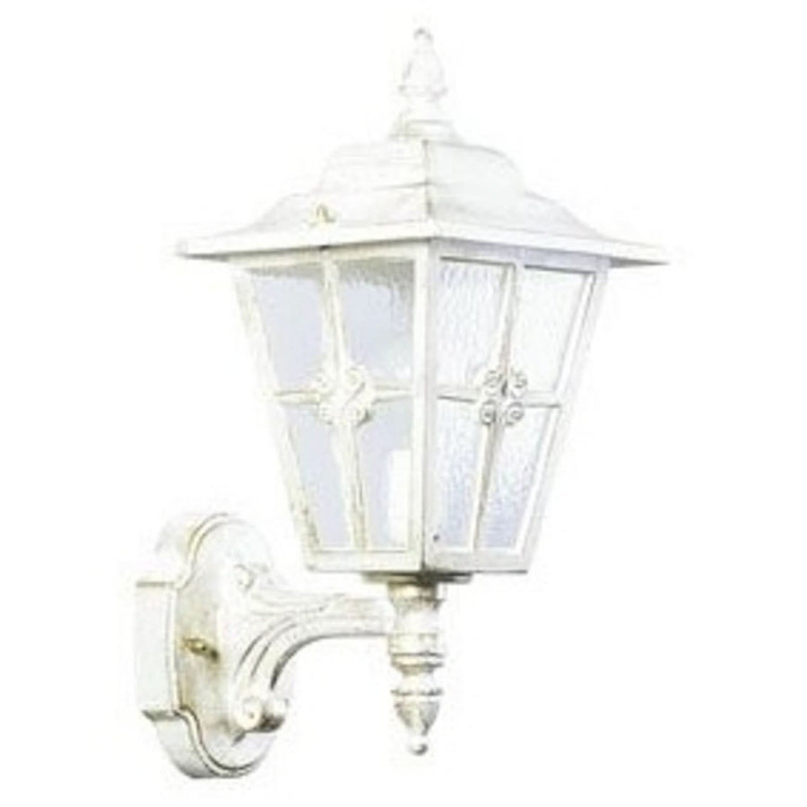 Applique d'extérieur 763 en verre, blanc et doré, hauteur 47,5 cm