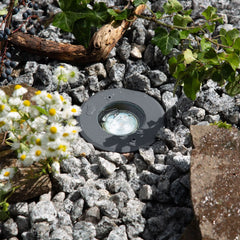 Spot encastré de sol d'extérieur Talpa en aluminium, anthracite, Ø 12,5 cm, 3000 K, 35 W, hauteur 11 cm