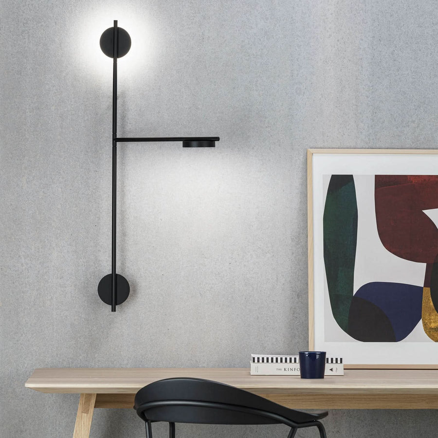 Applique murale LED Igram en aluminium, noir, hauteur 94 cm