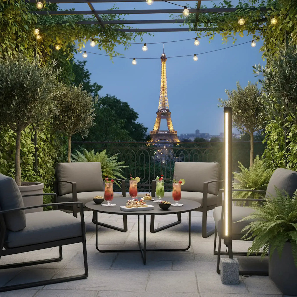 Lampadaire Lukas en métal – Style industriel, conçu pour l’extérieur
