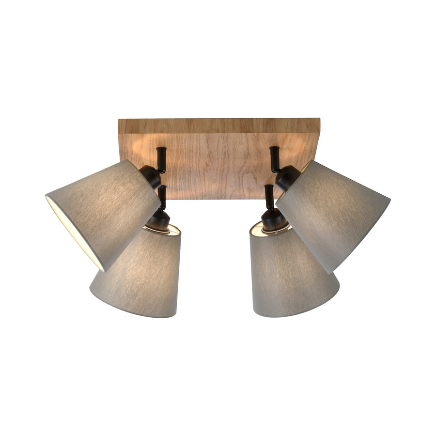 Plafonnier Green Michel 4 lumières bois