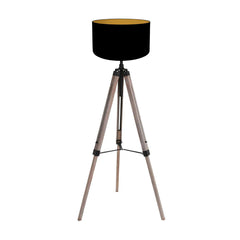 Wooden and metal floor lamps