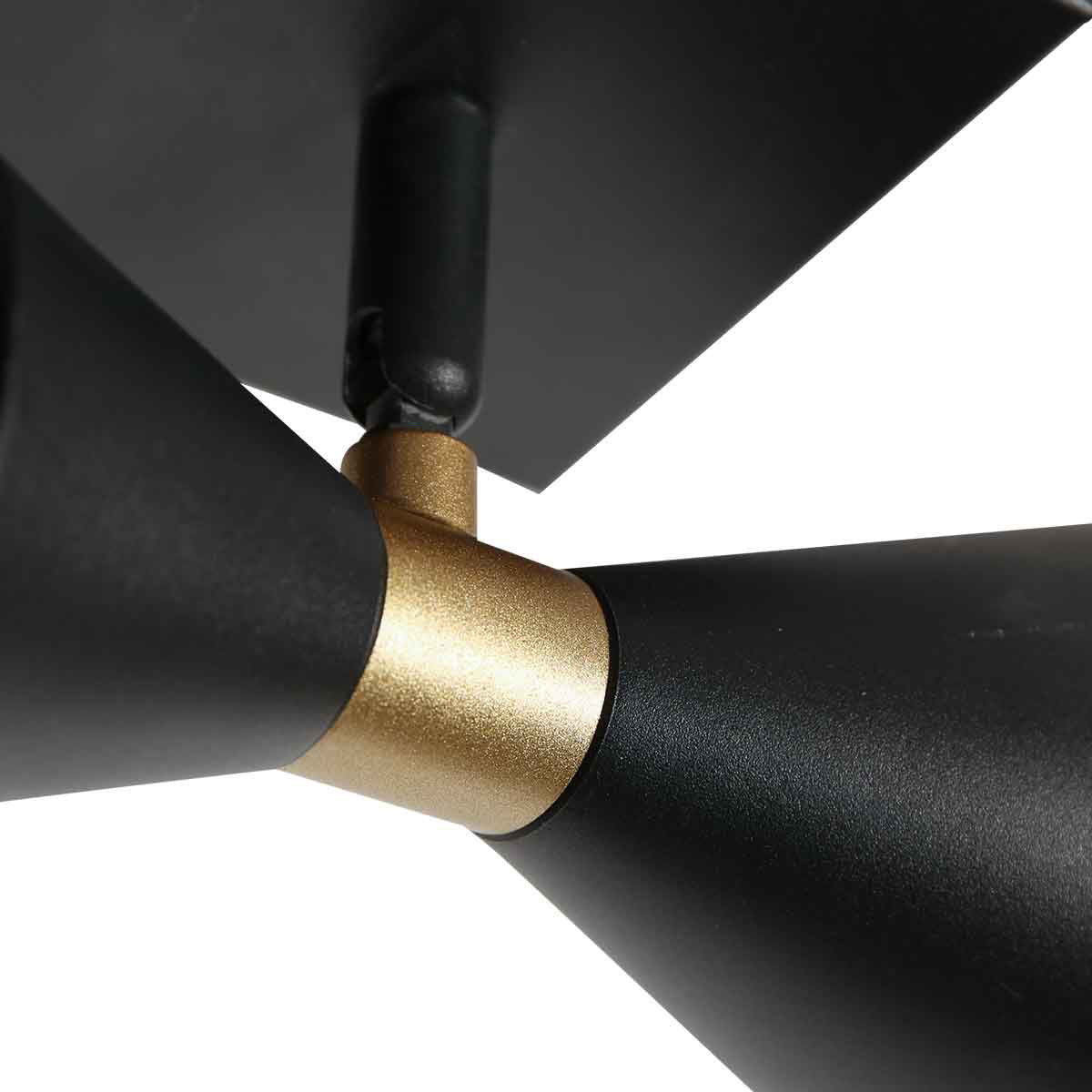 Preto 4109ZW 1-light black spotlight with GU10 sockets