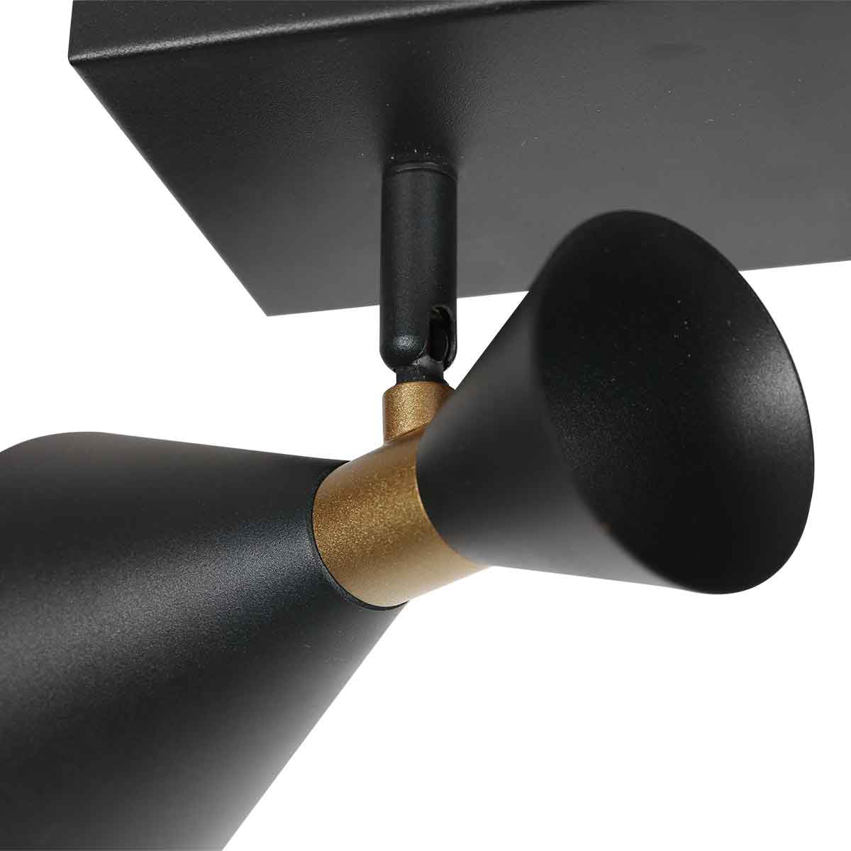 Preto 4110ZW 2-light black spotlight with GU10 sockets