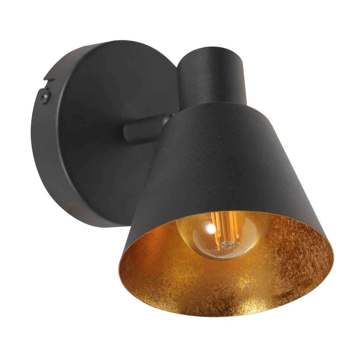 Oeroe 4113ZW 1-light spotlight/wall lamp, black with E14 socket