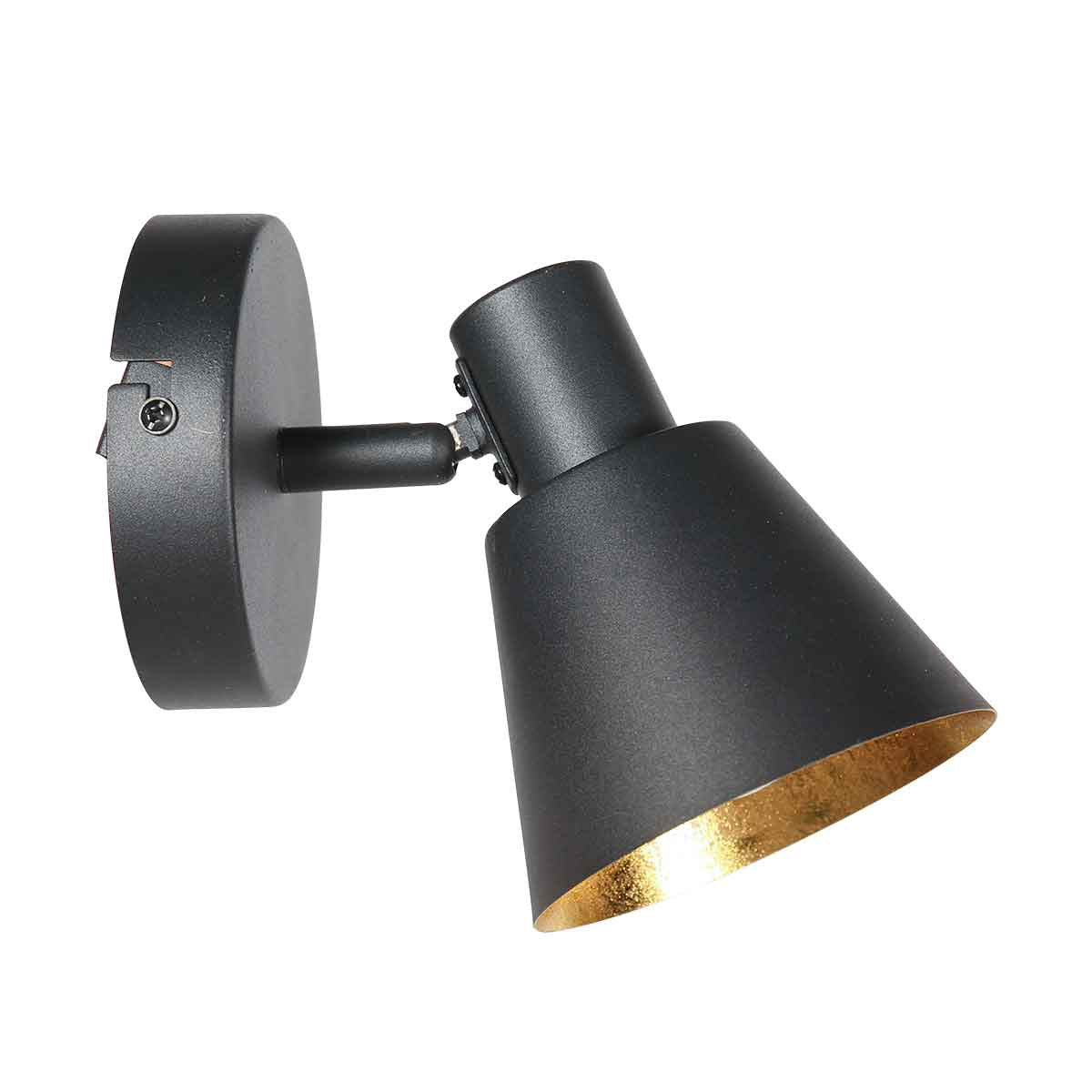 Oeroe 4113ZW 1-light spotlight/wall lamp, black with E14 socket