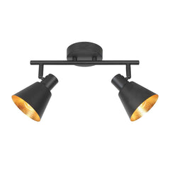 Oeroe 4114ZW 2-light black spotlight with E14 sockets