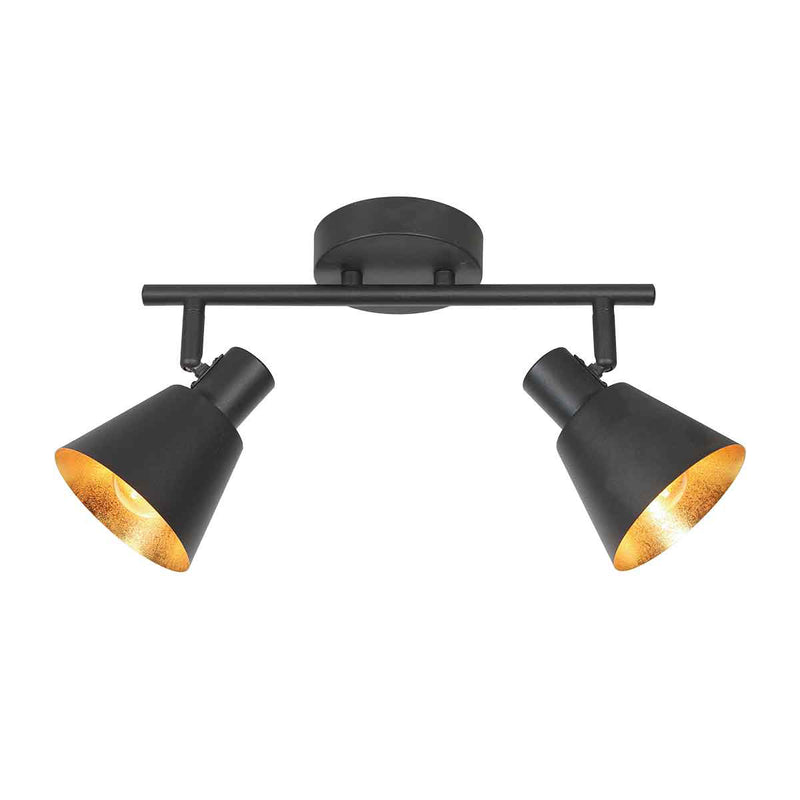 Oeroe 4114ZW 2-light black spotlight with E14 sockets