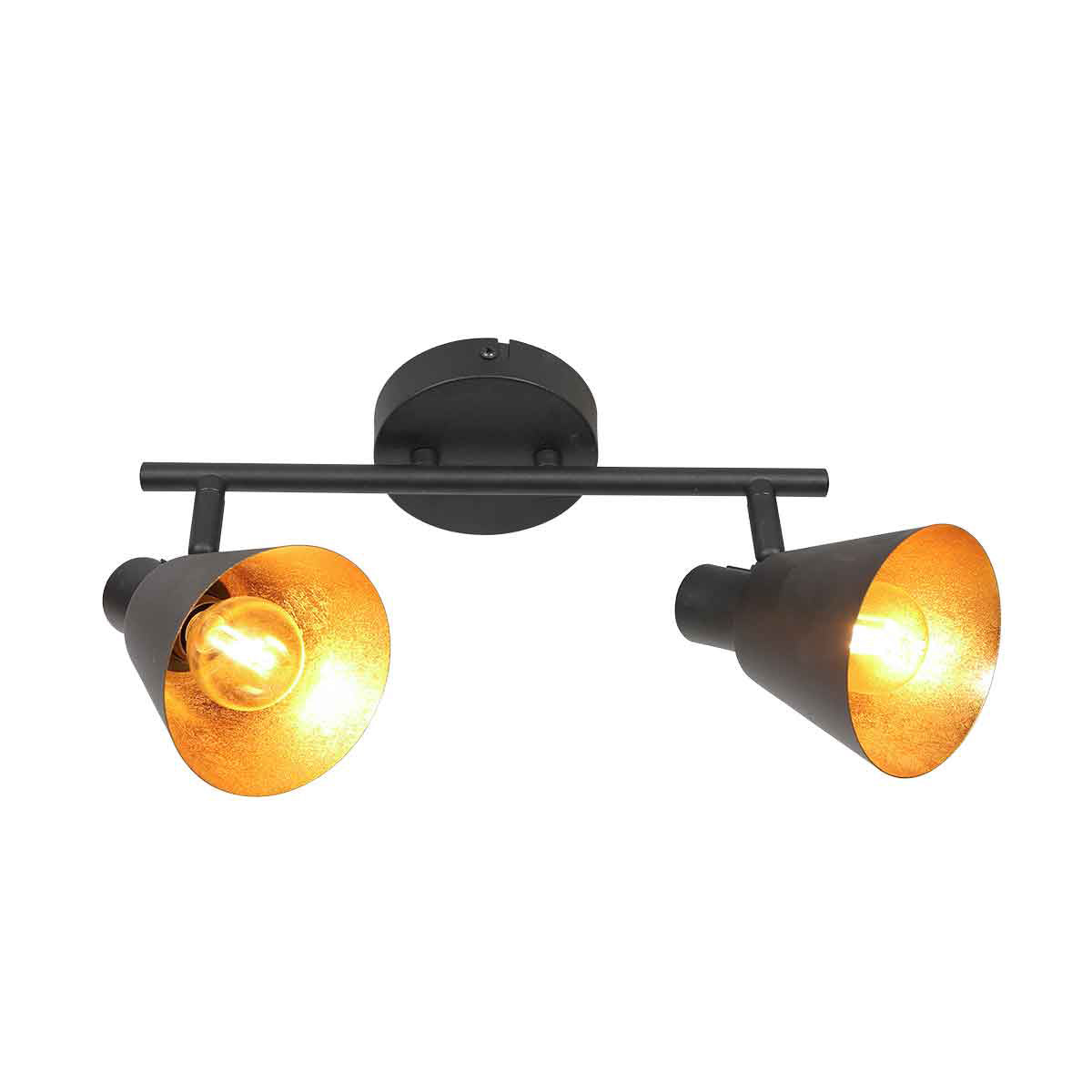 Oeroe 4114ZW 2-light black spotlight with E14 sockets